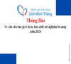 Thông báo Vv yêu cầu báo giá vật tư, hóa chất xét nghiệm bổ sung năm 2026